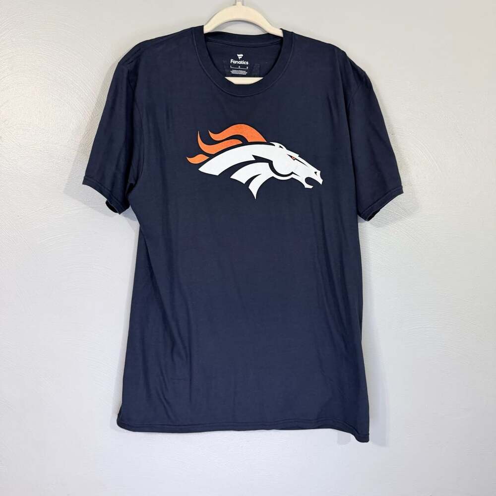Fanatics Denver Broncos Bo Nix T-Shirt Size L Navy Football NFL